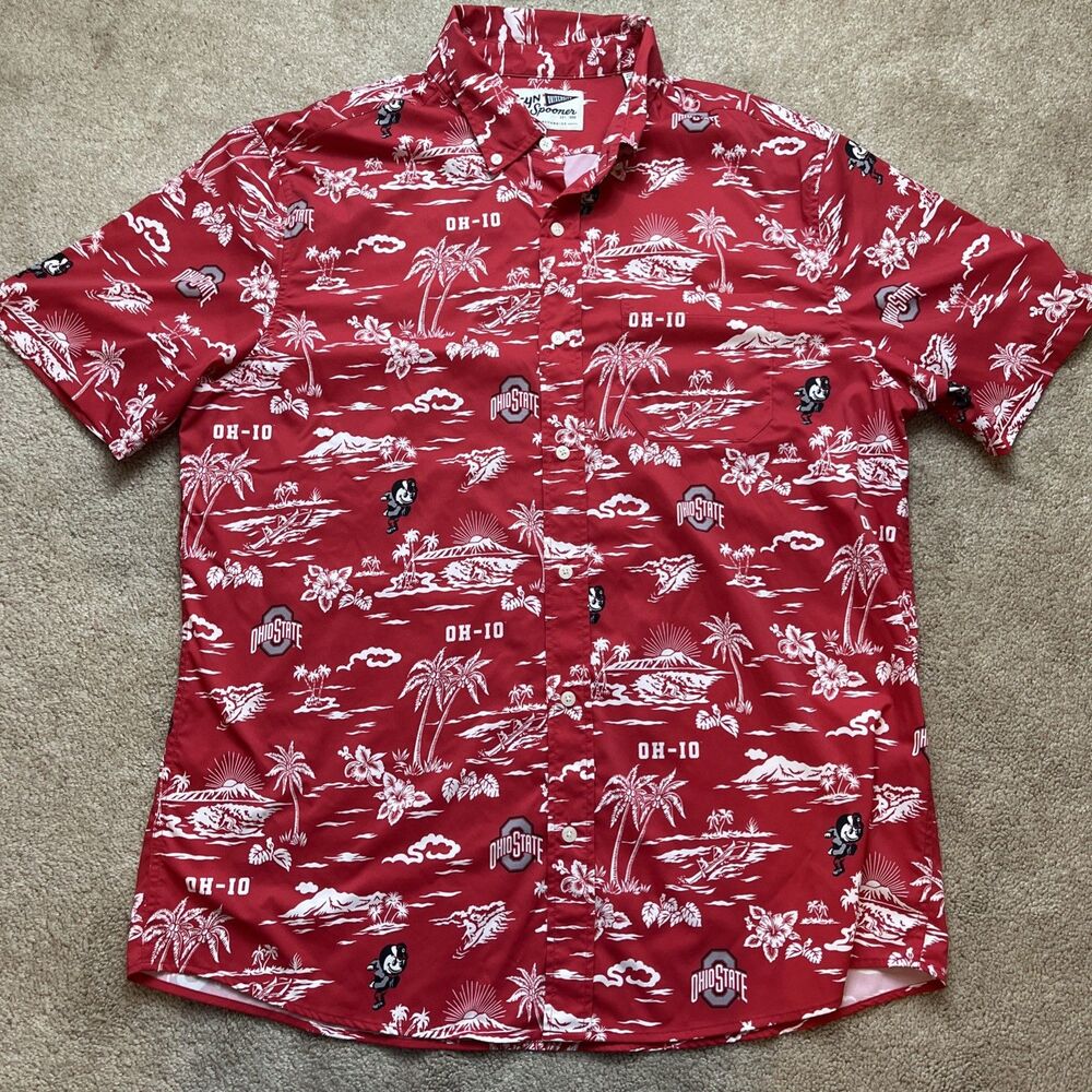 Ohio State University Reyn Spooner Button Down Shirt Mens XL Brutus Buckeye OSU